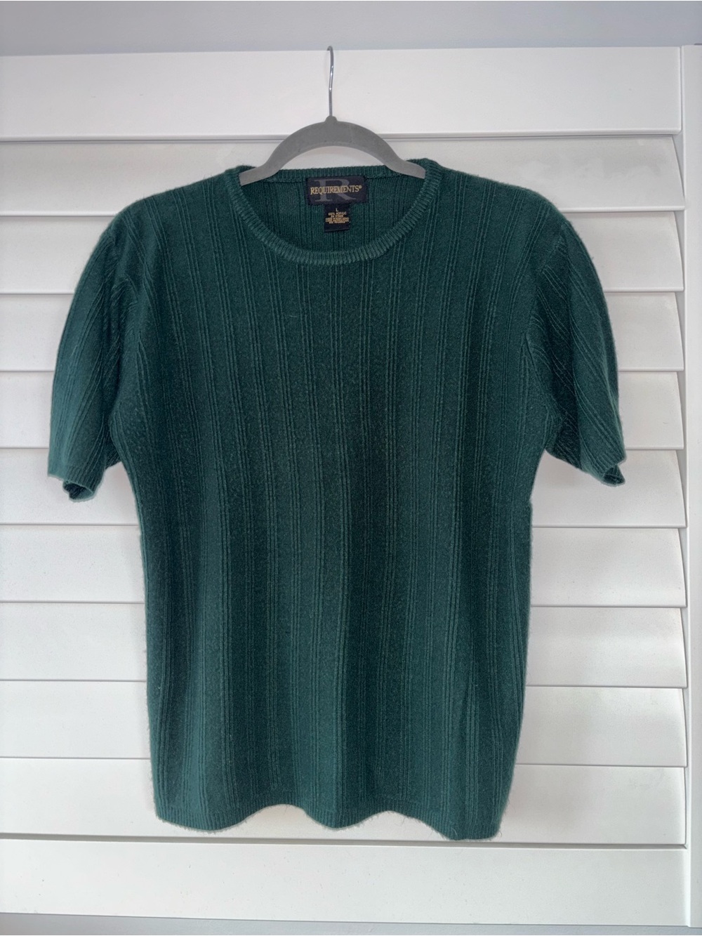 Requirements Dark Green Ribbed Crewneck Sweater